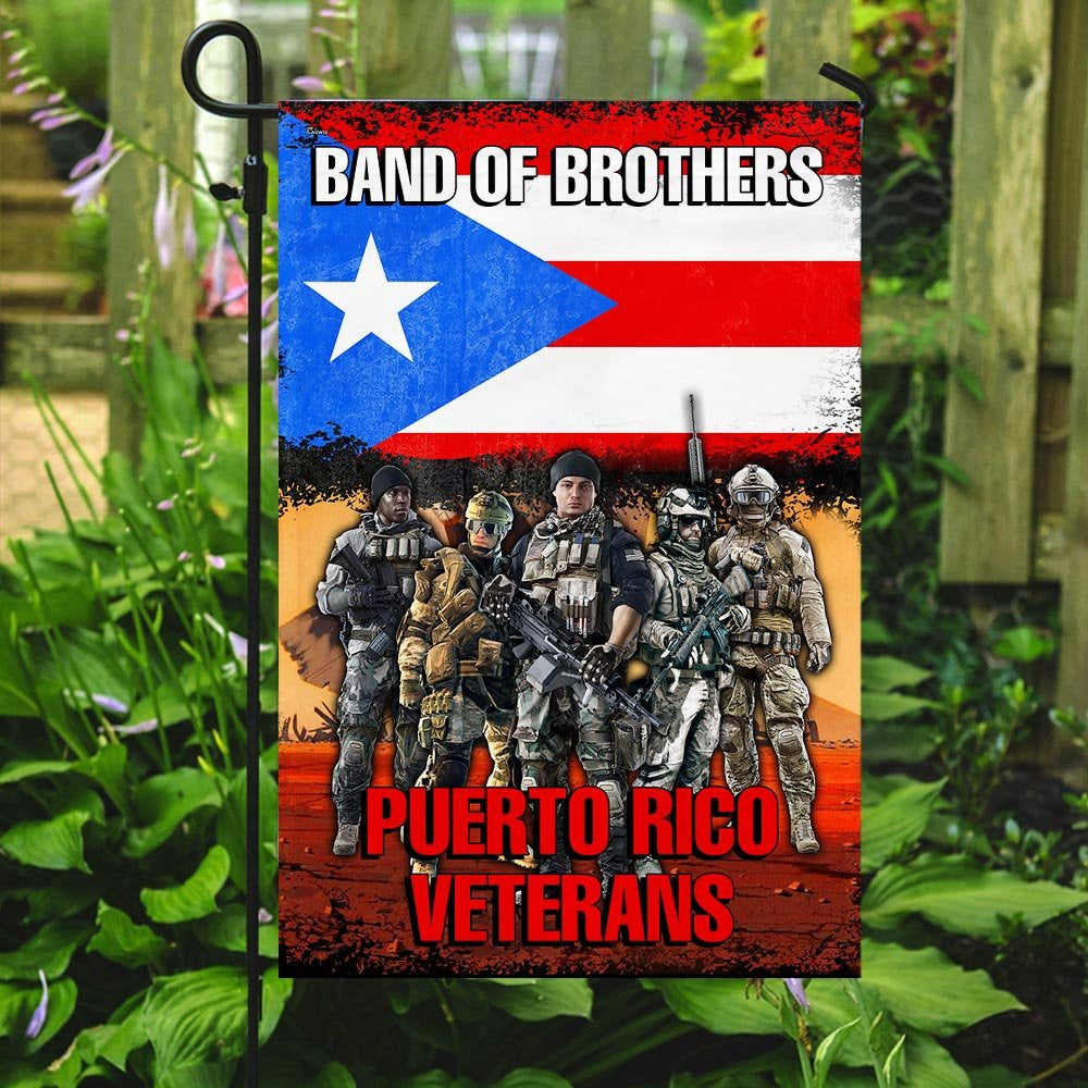 US Veteran Flag, Band Of Brothers Puerto Rico Veterans Flag, Veteran Garden Flags