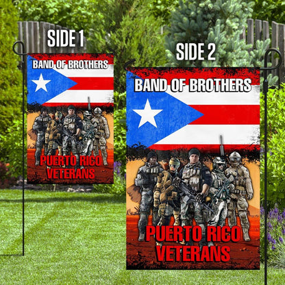 US Veteran Flag, Band Of Brothers Puerto Rico Veterans Flag, Veteran Garden Flags