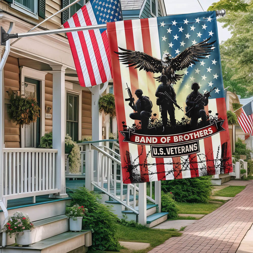 US Veteran Flag, Band Of Brothers Us Veterans Flag, Veteran Garden Flags