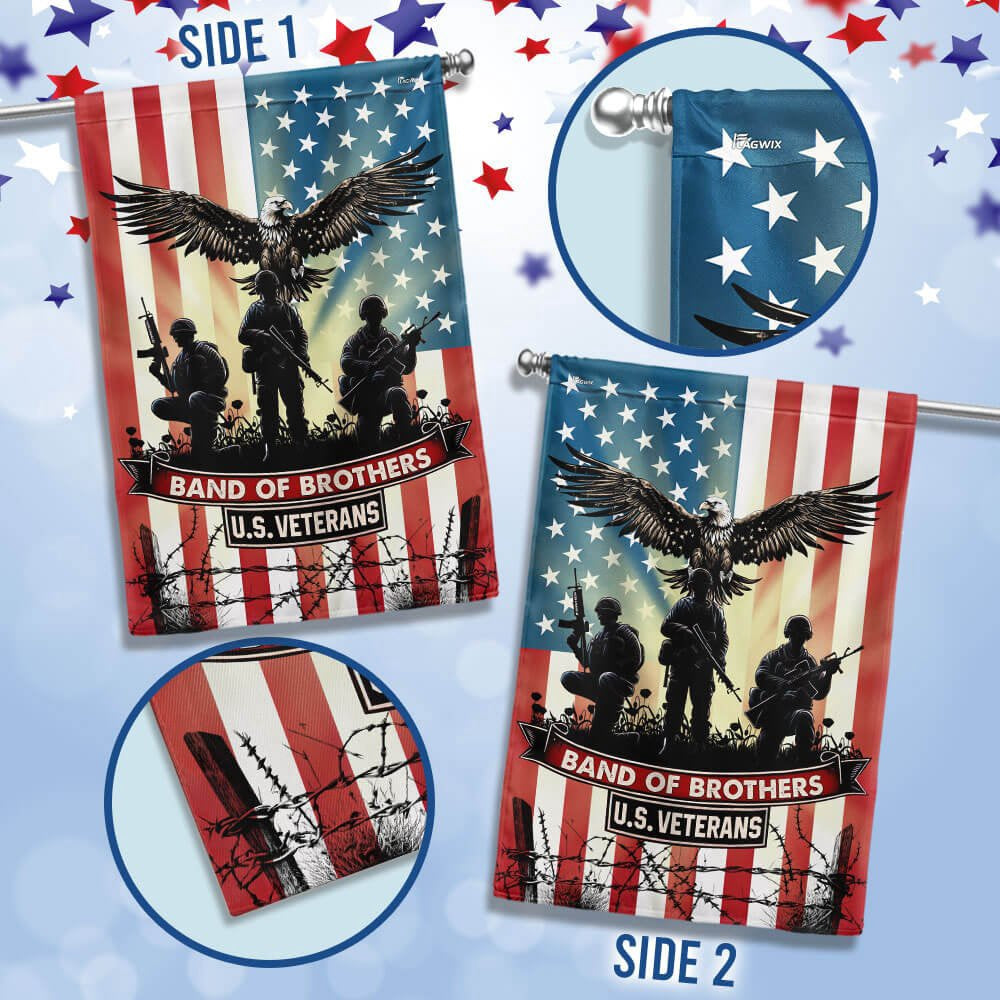 US Veteran Flag, Band Of Brothers Us Veterans Flag, Veteran Garden Flags