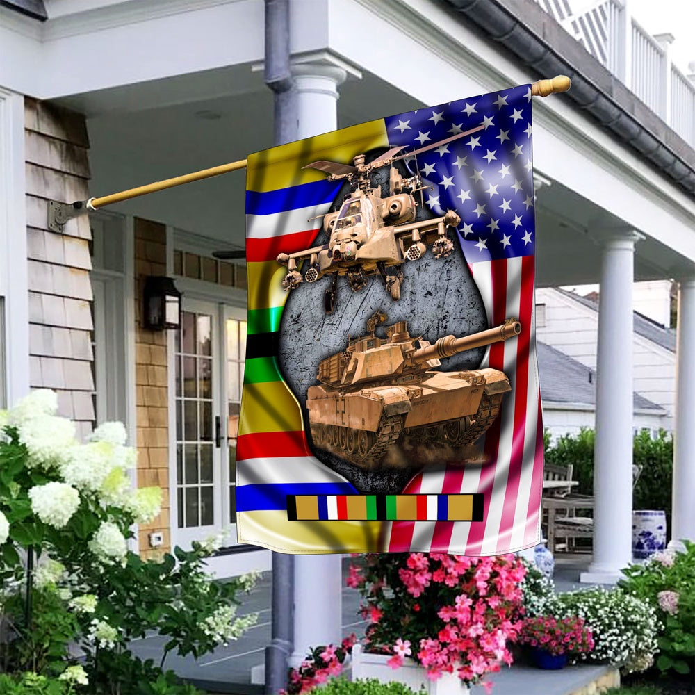 US Veteran Flag, Bekingart Veteran Desert Storm Helicopter Tank Us Veteran Garden Flag, Veteran Garden Flags