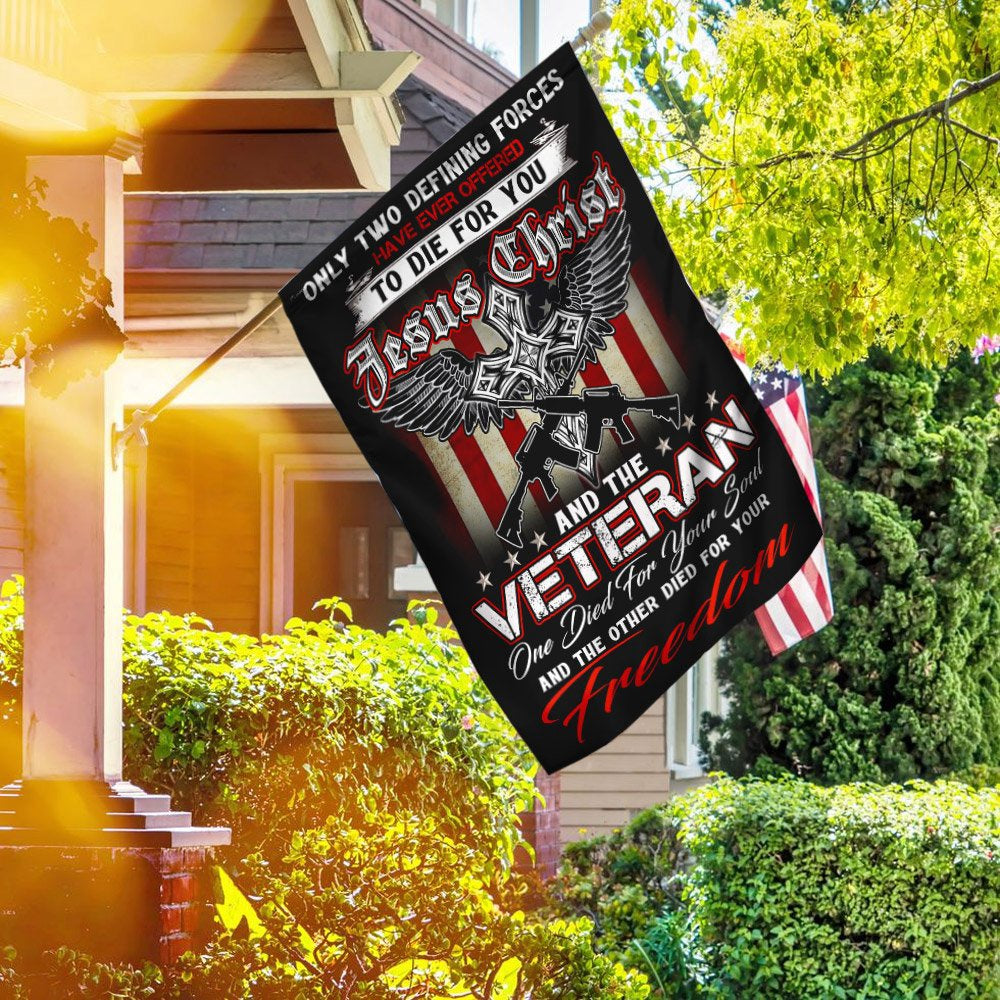 US Veteran Flag, Christian Jesus Veteran Flag, Veteran Garden Flags