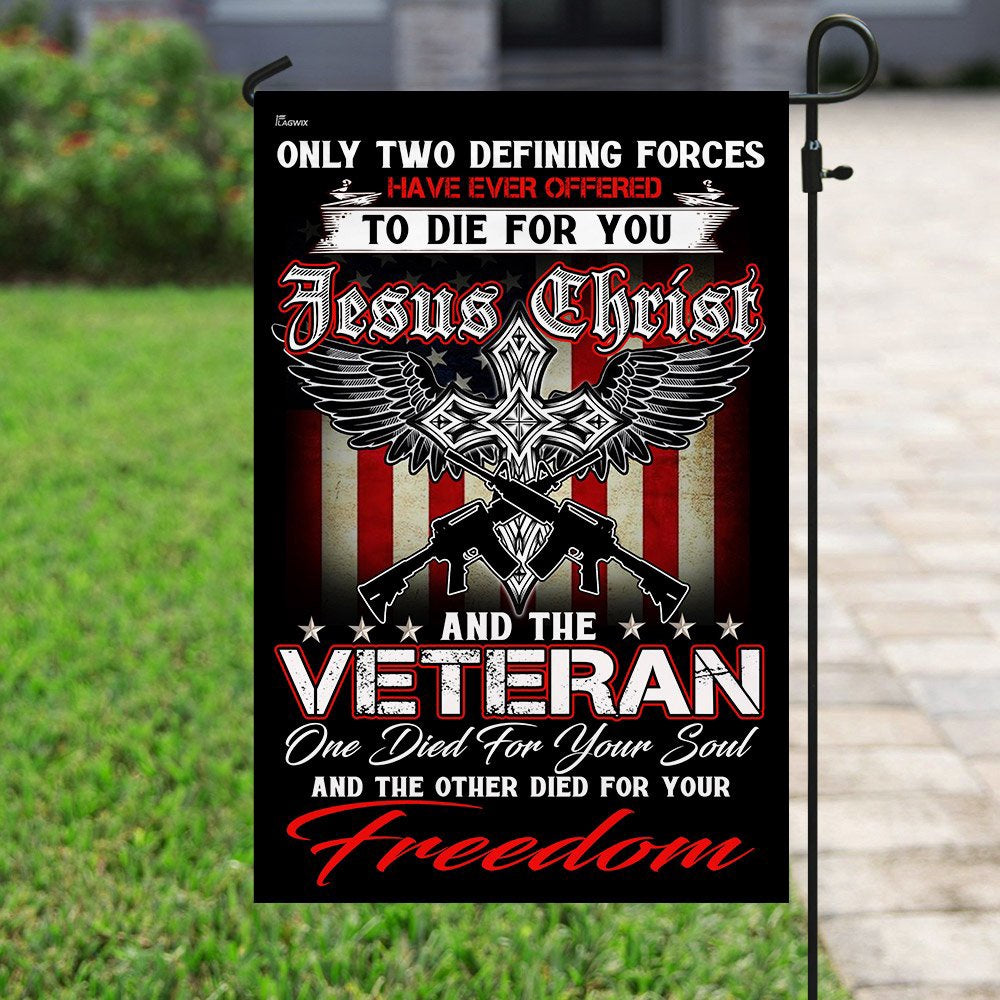 US Veteran Flag, Christian Jesus Veteran Flag, Veteran Garden Flags