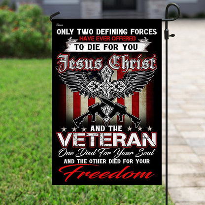 US Veteran Flag, Christian Jesus Veteran Flag, Veteran Garden Flags