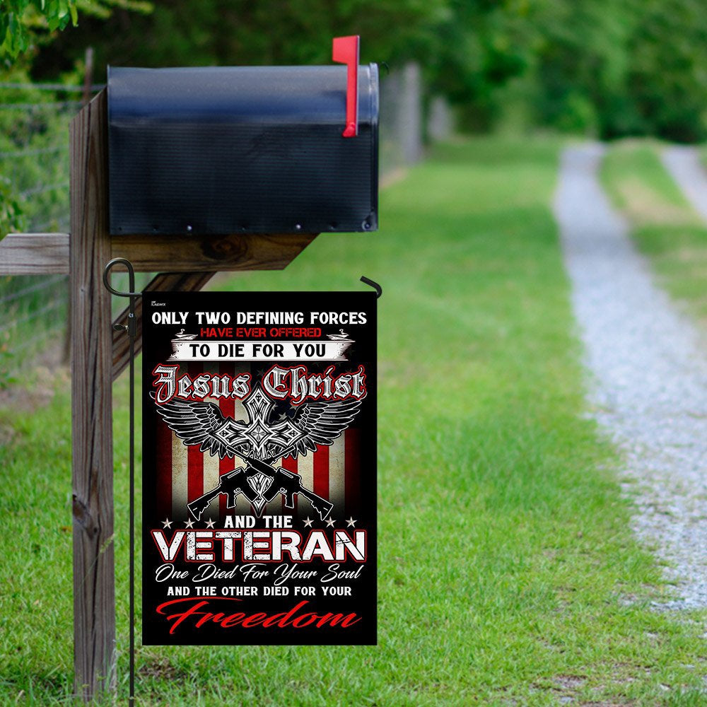 US Veteran Flag, Christian Jesus Veteran Flag, Veteran Garden Flags