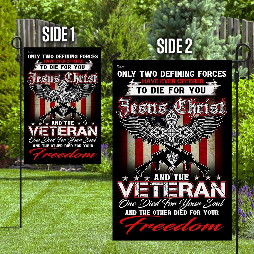 US Veteran Flag, Christian Jesus Veteran Flag, Veteran Garden Flags
