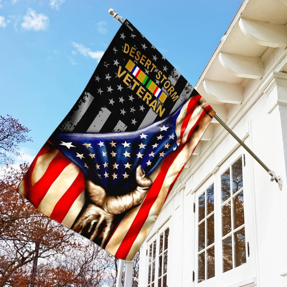 US Veteran Flag, Desert Storm Era Veteran American Flag, Veteran Garden Flags