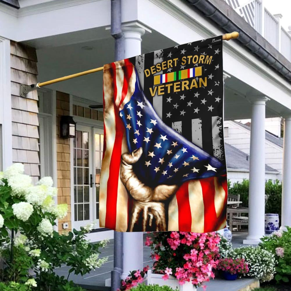 US Veteran Flag, Desert Storm Era Veteran American Flag, Veteran Garden Flags