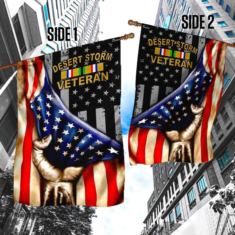 US Veteran Flag, Desert Storm Era Veteran American Flag, Veteran Garden Flags