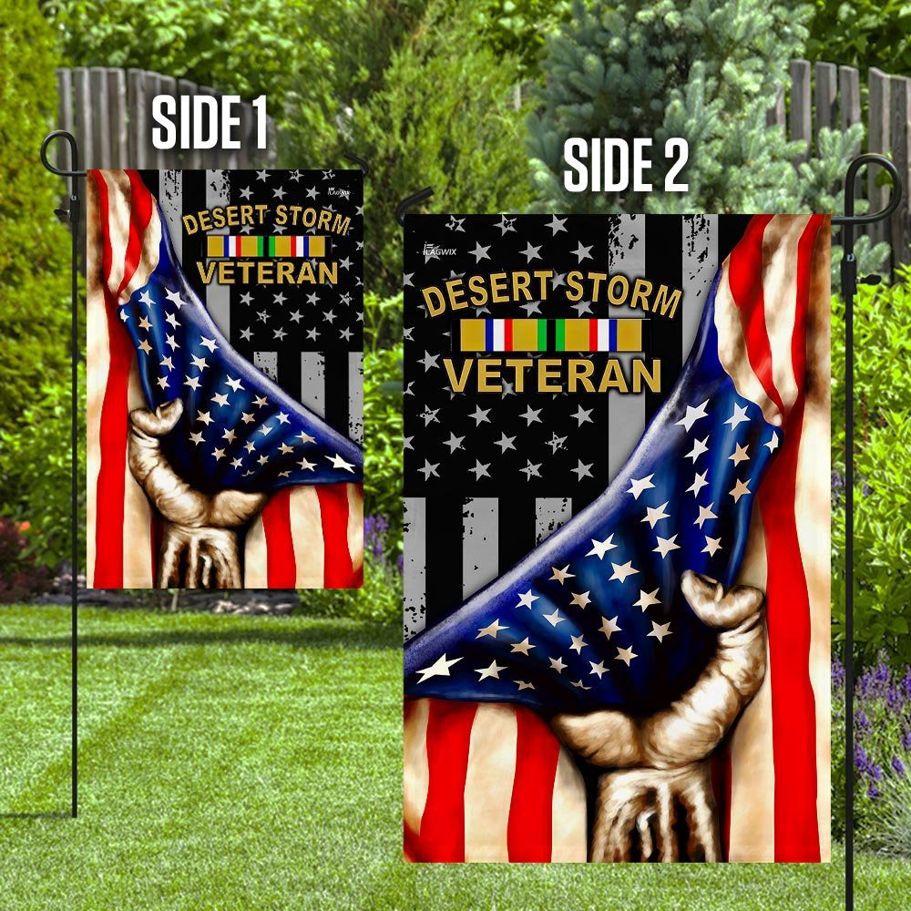 US Veteran Flag, Desert Storm Era Veteran American Flag, Veteran Garden Flags