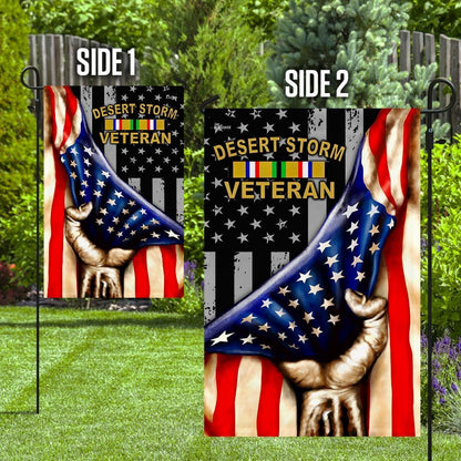 US Veteran Flag, Desert Storm Era Veteran American Flag, Veteran Garden Flags