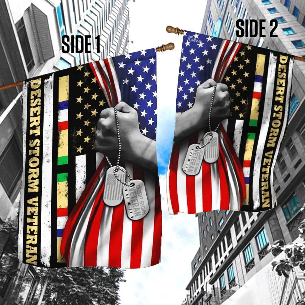 US Veteran Flag, Desert Storm Veteran America Flag, Veteran Garden Flags