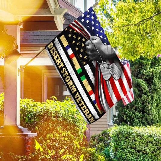 US Veteran Flag, Desert Storm Veteran Flag American Flag, Veteran Garden Flags