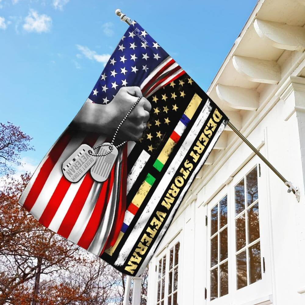 US Veteran Flag, Desert Storm Veteran Flag American Flag, Veteran Garden Flags