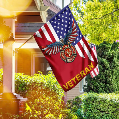 US Veteran Flag, Firefighter Veteran American Us Flag, Veteran Garden Flags