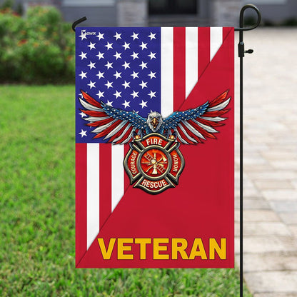 US Veteran Flag, Firefighter Veteran American Us Flag, Veteran Garden Flags