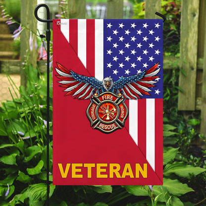 US Veteran Flag, Firefighter Veteran American Us Flag, Veteran Garden Flags