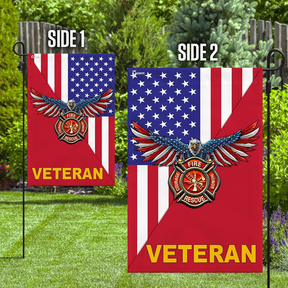 US Veteran Flag, Firefighter Veteran American Us Flag, Veteran Garden Flags