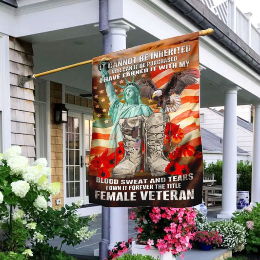 US Veteran Flag, Forever The Title Female Veteran Flag, Veteran Garden Flags