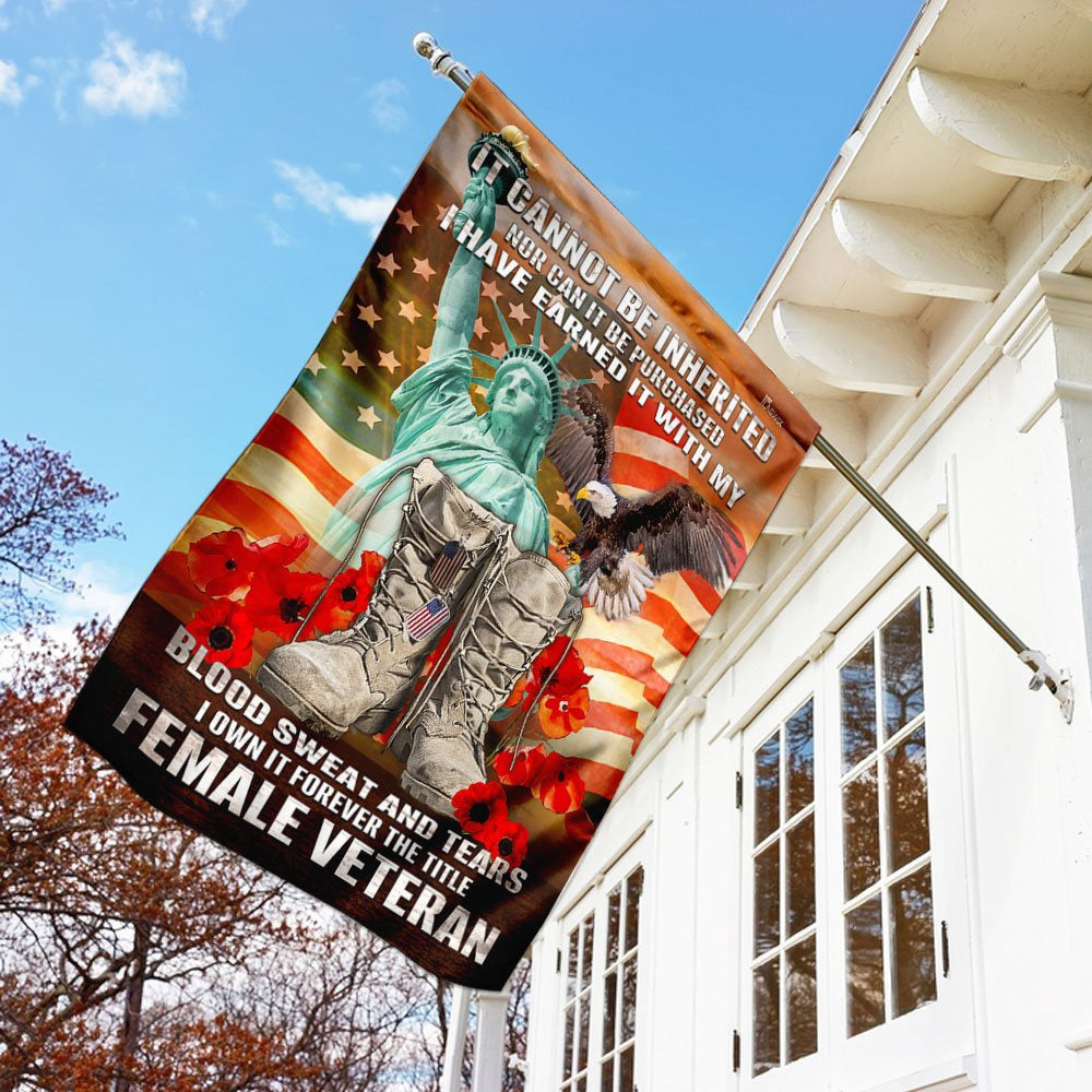US Veteran Flag, Forever The Title Female Veteran Flag, Veteran Garden Flags