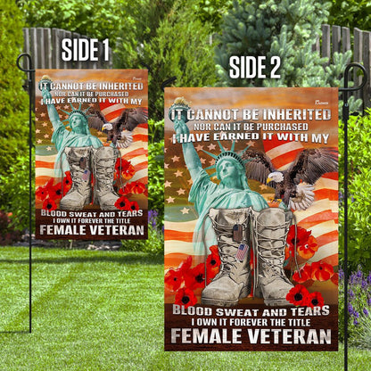 US Veteran Flag, Forever The Title Female Veteran Flag, Veteran Garden Flags