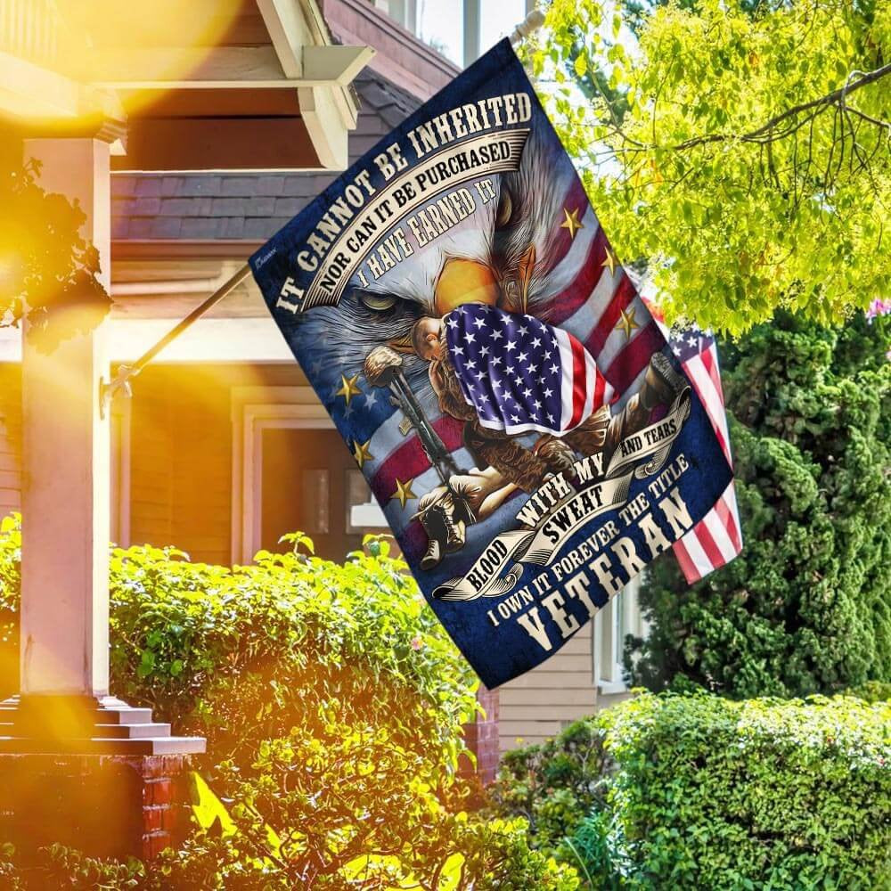 US Veteran Flag, Forever The Title Veteran American Flag, Veteran Garden Flags