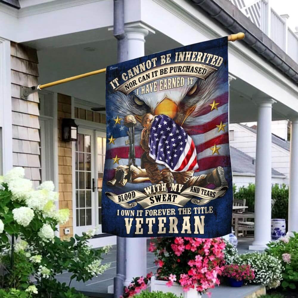US Veteran Flag, Forever The Title Veteran American Flag, Veteran Garden Flags