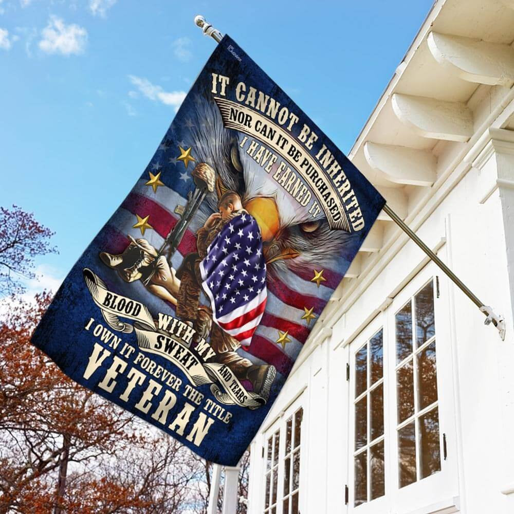 US Veteran Flag, Forever The Title Veteran American Flag, Veteran Garden Flags
