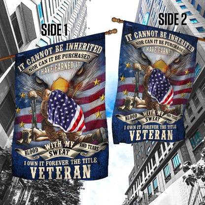 US Veteran Flag, Forever The Title Veteran American Flag, Veteran Garden Flags