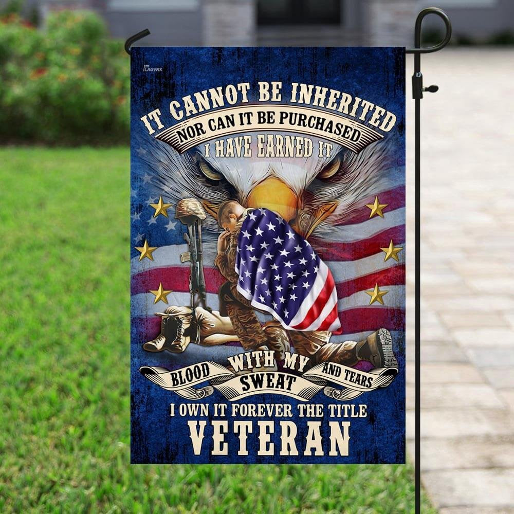 US Veteran Flag, Forever The Title Veteran American Flag, Veteran Garden Flags