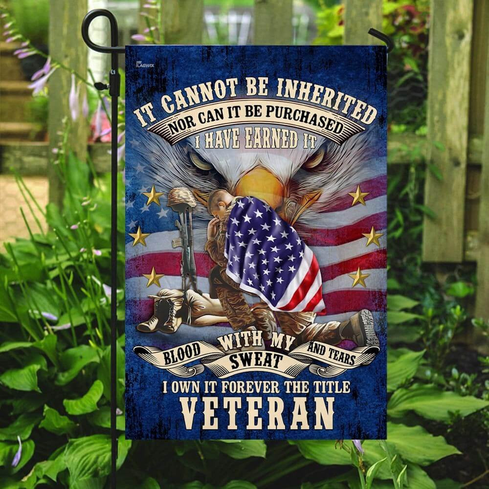 US Veteran Flag, Forever The Title Veteran American Flag, Veteran Garden Flags