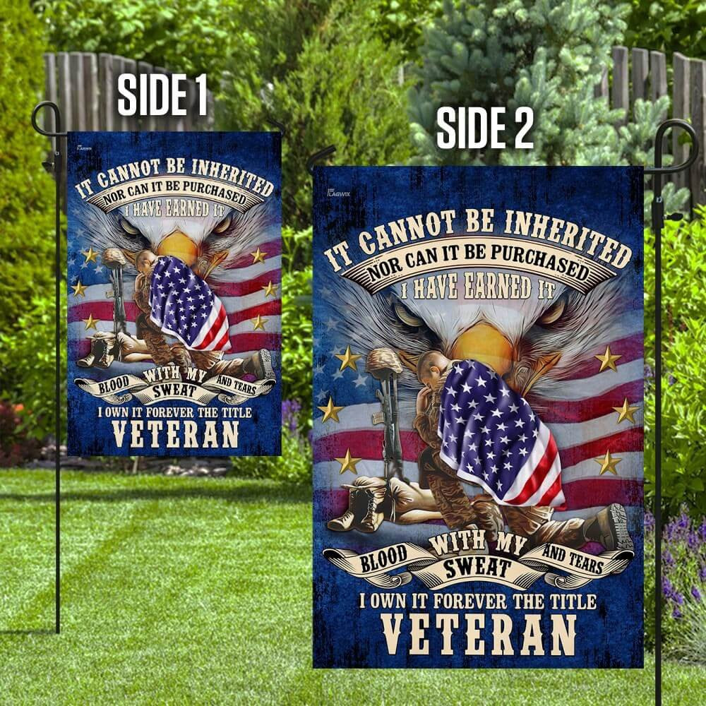 US Veteran Flag, Forever The Title Veteran American Flag, Veteran Garden Flags