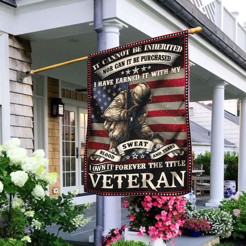 US Veteran Flag, Forever The Title Veteran Flag, Veteran Garden Flags