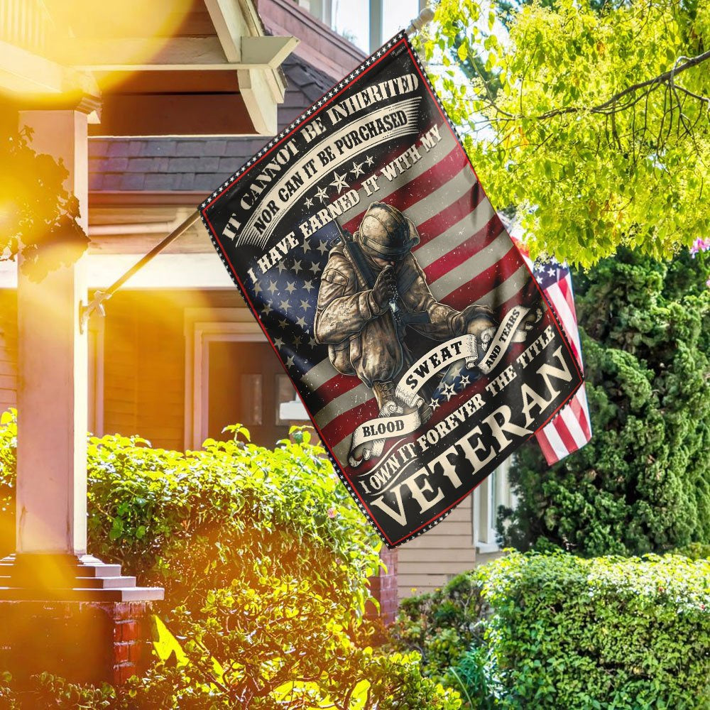 US Veteran Flag, Forever The Title Veteran Flag, Veteran Garden Flags