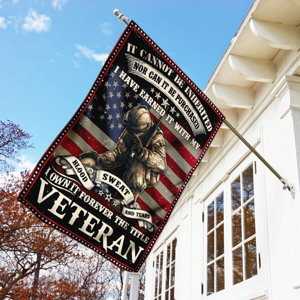 US Veteran Flag, Forever The Title Veteran Flag, Veteran Garden Flags