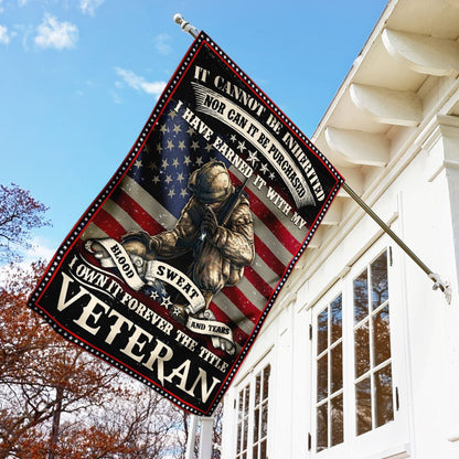 US Veteran Flag, Forever The Title Veteran Flag, Veteran Garden Flags