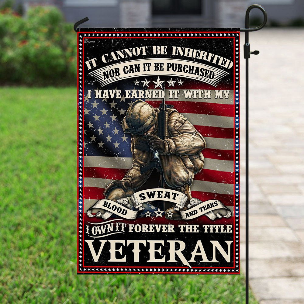 US Veteran Flag, Forever The Title Veteran Flag, Veteran Garden Flags