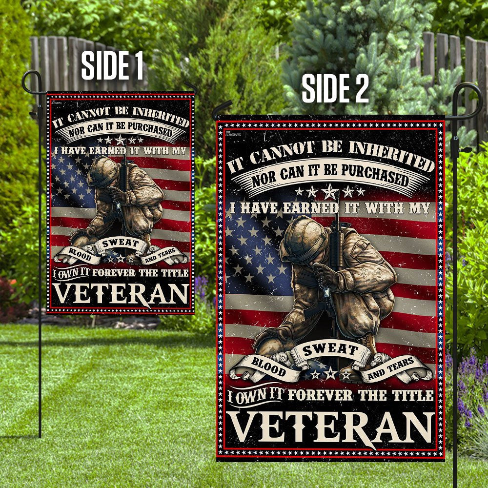 US Veteran Flag, Forever The Title Veteran Flag, Veteran Garden Flags
