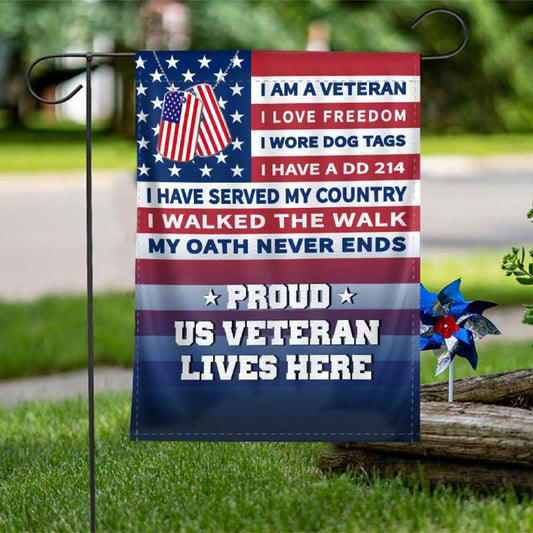 US Veteran Flag, Garden Flag For A Veteran - I Love Freedom, Veteran Garden Flags