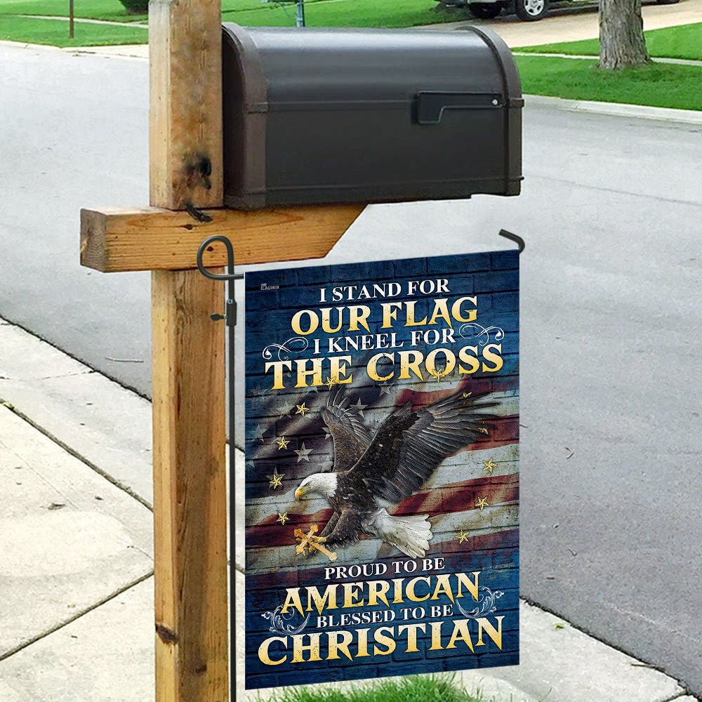 US Veteran Flag, I Stand For Our Flag I Kneel For The Cross Flag, Veteran Garden Flags