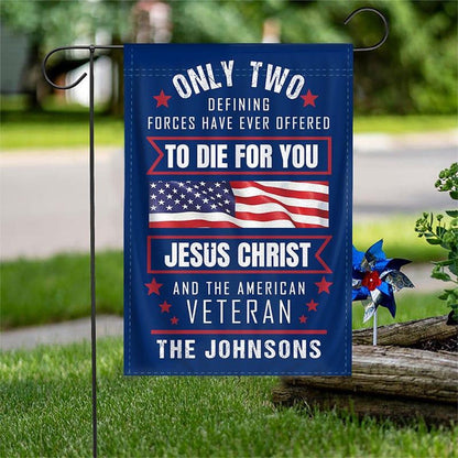 US Veteran Flag, Jesus Christ And Flag, Veteran Garden Flags