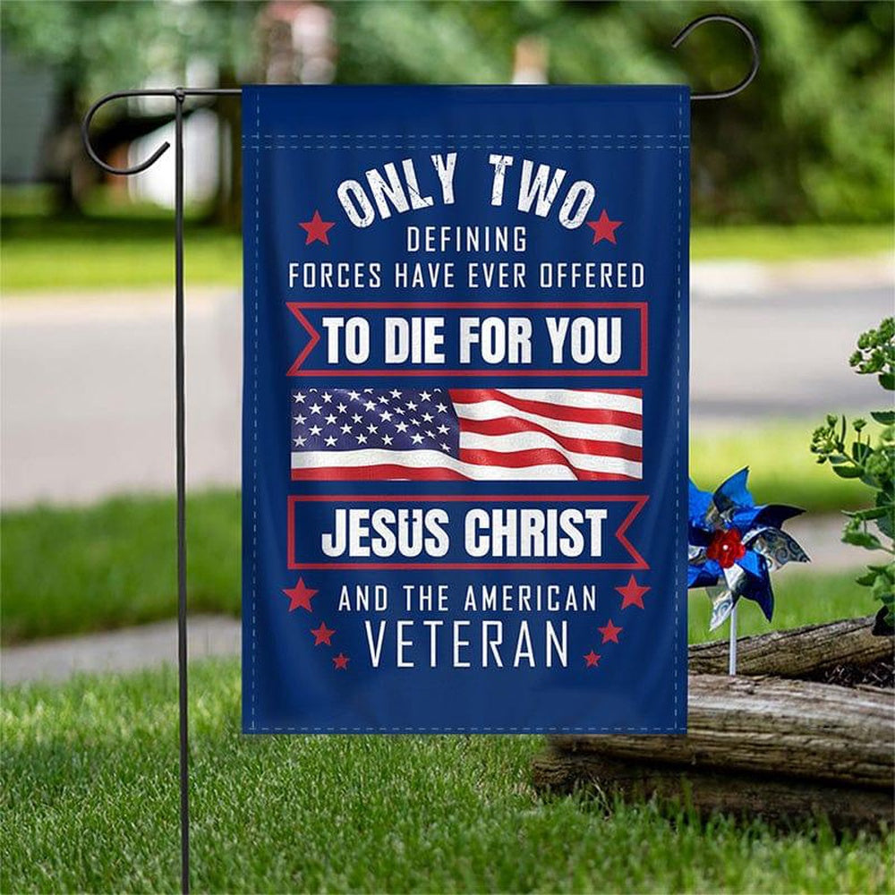 US Veteran Flag, Jesus Christ And Flag, Veteran Garden Flags