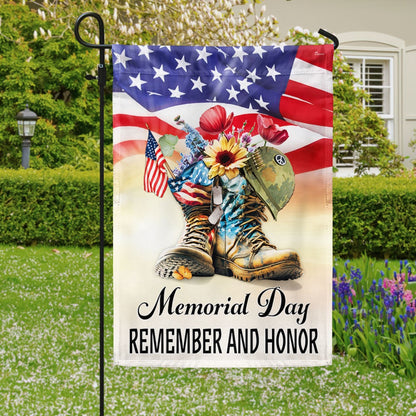 US Veteran Flag, Memorial Day Flag Remember And Honor Thank You Veterans Boots Flag, Veteran Garden Flags