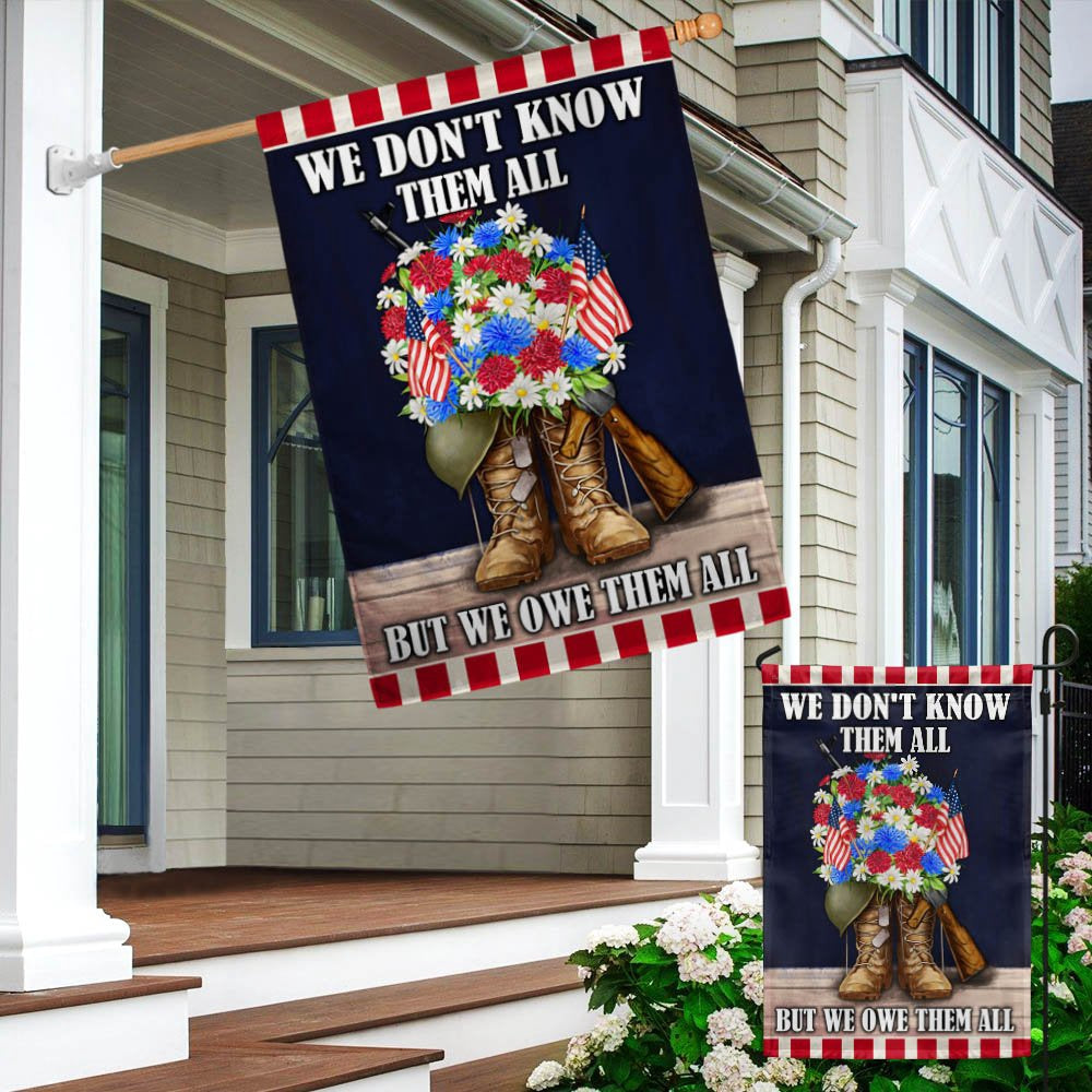 US Veteran Flag, Memorial Day Flag Veterans We Don'T Know Them All But We Owe Them All Flag, Veteran Garden Flags