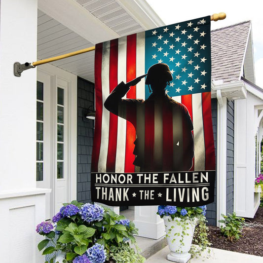 US Veteran Flag, Memorial Day Honor The Fallen Thank The Living Veterans Flag, Veteran Garden Flags