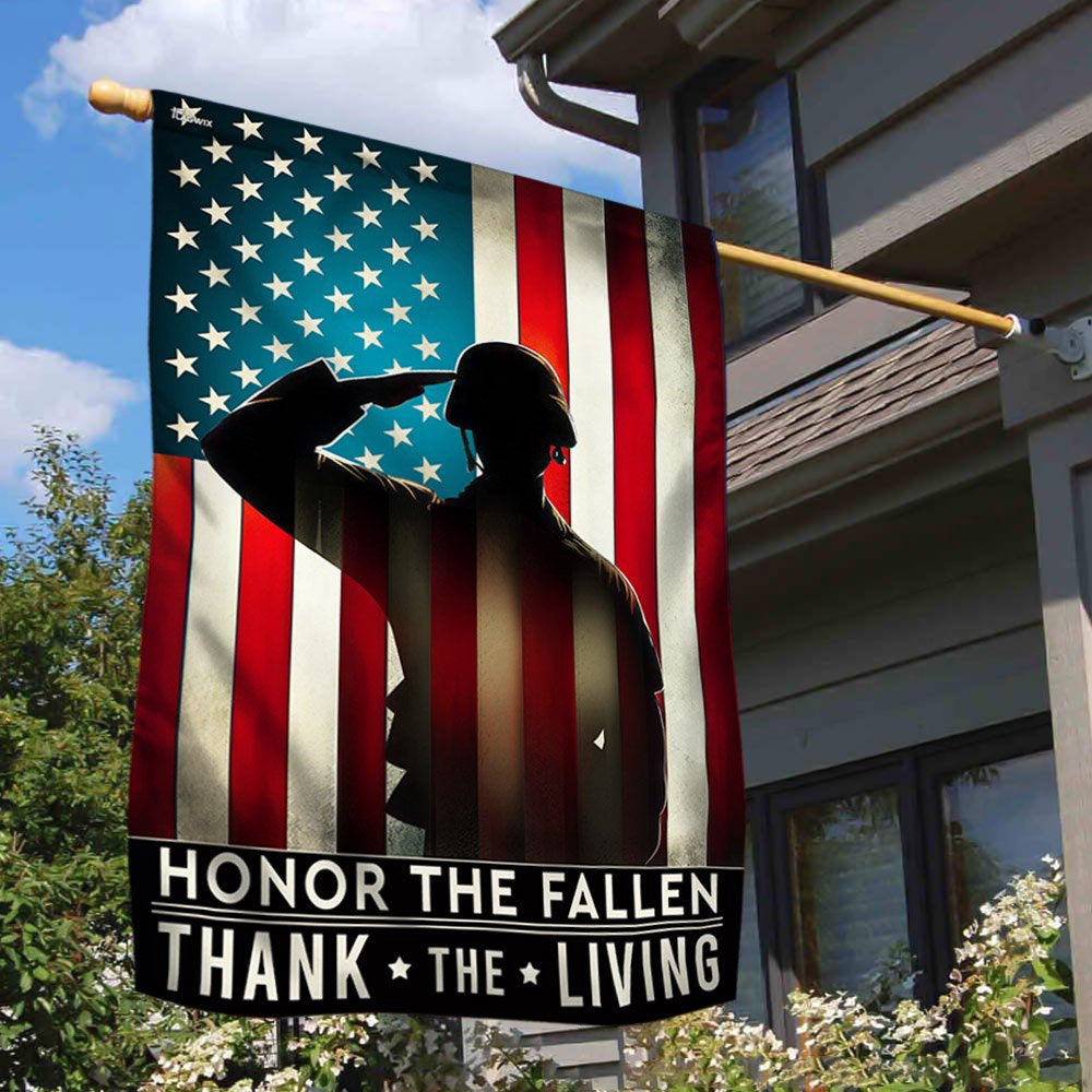 US Veteran Flag, Memorial Day Honor The Fallen Thank The Living Veterans Flag, Veteran Garden Flags