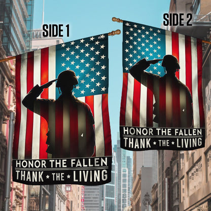 US Veteran Flag, Memorial Day Honor The Fallen Thank The Living Veterans Flag, Veteran Garden Flags