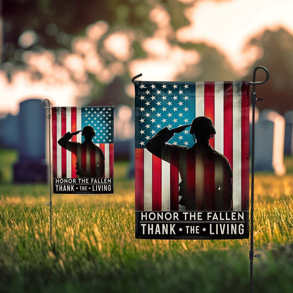 US Veteran Flag, Memorial Day Honor The Fallen Thank The Living Veterans Flag, Veteran Garden Flags
