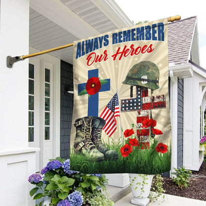 US Veteran Flag, Memorial Day Remember Soldiers Always Remember Our Heroes Veteran Flag, Veteran Garden Flags