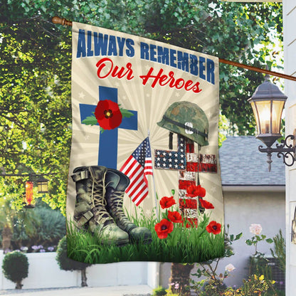 US Veteran Flag, Memorial Day Remember Soldiers Always Remember Our Heroes Veteran Flag, Veteran Garden Flags